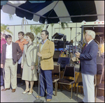 Man in Corduroy Jacket Addresses Crowd at Burnt Store Marina Seafood Festival in Punta Gorda, Florida, D by Skip Gandy