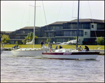 Sailboat, Nightwind, Sails Ahead of Other Boats, Burnt Store Marina Seafood Festival, Punta Gorda, Florida by Skip Gandy