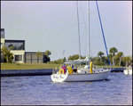 Sailboat, Perky Two, Sailing Near Another Boat at Burnt Store Marina Seafood Festival, Punta Gorda, Florida, B by Skip Gandy