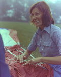 Woman Working on a Hot Air Balloon, Tampa, Florida by George Skip Gandy IV