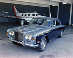 Rolls Royce Silver Shadow and Piper Navajo Private Plane in Hangar, Tampa, Florida, A by George Skip Gandy IV