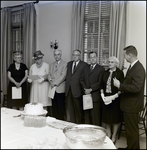 Group of People Holding Certificates in Front of a Table at Community Concert Association Birthday Event, Tampa, Florida by George Skip Gandy IV