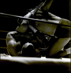 Men Grappling in Wrestling Ring, Tampa, Florida, B by George Skip Gandy IV