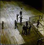 Harlem Globetrotters and the Washington Generals Watching Basketball Enter Hoop, Tampa, Florida, B by George Skip Gandy IV