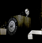 Man Speaking at Podium, Tampa, Florida by George Skip Gandy IV