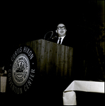 Man Speaking at Podium, Tampa, Florida by George Skip Gandy IV