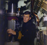 Thomas LeRoy Collins Jr. Operating Equipment Inside a Submarine, Tampa, Florida, H by George Skip Gandy IV