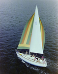 Endeavour 35 Yacht Sailing With a Striped Patterned Sails, D by George Skip Gandy IV