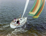 Endeavour 35 Yacht Sailing With a Striped Patterned Sails, R by George Skip Gandy IV