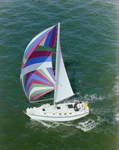 Endeavour 33 Yacht Sailing With Patterned Sails, C by George Skip Gandy IV