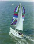 Endeavour 33 Yacht Sailing With Patterned Sails, K by George Skip Gandy IV