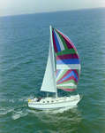 Endeavour 33 Yacht Sailing With Patterned Sails, L by George Skip Gandy IV