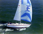 Endeavour Yacht With Patterned Sails, A by George Skip Gandy IV