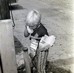3-Year-Old Eric Gandy Uses Corded Phone, D by George Skip Gandy IV