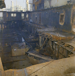 Workers Clearning Debris and Parts from a Old Corroded Ship, B by George Skip Gandy IV