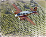 Twin Bonanza Plane Flies Over Farm in Opa-locka, Florida