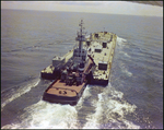 Tugboat, Valour, Pushes the Ocean 190 Barge out to Sea