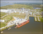 Aerial View of Cargill Fertilizer Facility and Docked Cargo Ship, Riverview, Florida