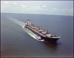 Cargo ship Continental Trader in Transit, Port Tampa Bay, Florida, D