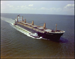 Cargo ship Continental Trader in Transit, Port Tampa Bay, Florida, F