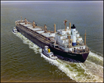 Cargo ship Continental Trader in Transit, Port Tampa Bay, Florida, X