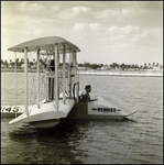 Man in Benoist Flying Boat Floating on the Water, B