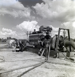 Gulf Oil Industrial Equipment with Workers and Storage Tank, B by George Skip Gandy IV