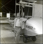 Man Leaning on Benoist Model 14-B Flying Boat, A