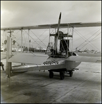 Man Working on Benoist Model 14-B Flying Boat Outside Airplane Hanger