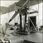 Men Working on Benoist Model 14-B Flying Boat Outside Airplane Hanger, C