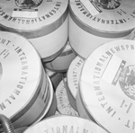 Stacks of International Newsprint rolls on a Ship, D by George Skip Gandy IV