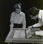 Woman Looking over a Person Working on a Signboard at Magic Systems, A by George Skip Gandy IV