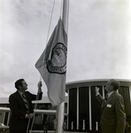 Men Raising Flag Outside Metropolitan Life Insurance Building by George Skip Gandy IV