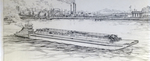 Drawing of Dow Chemical Barge by Misener Industries, A by George Skip Gandy IV