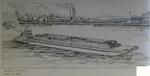 Drawing of Dow Chemical Barge by Misener Industries, B by George Skip Gandy IV