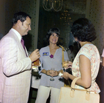 Three Attendees Socialize at Barge Launch Event, Misener Industries by George Skip Gandy IV