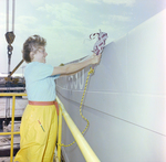 Woman Breaks Bottle Against DC-530 Tank Barge, Misener Industries, F by George Skip Gandy IV