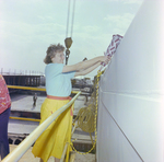 Woman Breaks Bottle Against DC-530 Tank Barge, Misener Industries, I by George Skip Gandy IV