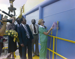 Bottle Breaking Ceremony at Black Point Barge Launch, Misener Industries by George Skip Gandy IV