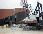 Cranes Attaching El Coqui Barge End, Misener Industries, Q by George Skip Gandy IV