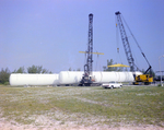 Cranes Lifting Industrial Storage Tank, I by George Skip Gandy IV