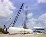 Cranes Carrying Industrial Storage Tank, Misener Industries, C by George Skip Gandy IV