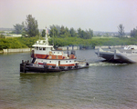 Bayou Bull Tugboat Attached to MC-6 Barge, Misener Industries, E by George Skip Gandy IV