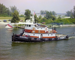 Bayou Bull Tugboat Attached to MC-6 Barge, Misener Industries, F by George Skip Gandy IV
