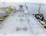 Aerial of Barge Deck and Elizabeth Moran Tugboat, Misener Industries, B by George Skip Gandy IV