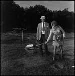 Woman with Shovel at Groundbreaking, B