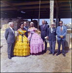 Miss Cypress Gardens with Men at Construction Site by Skip Gandy