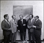Five Men in Front of Painting by Skip Gandy