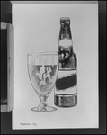 Drawing of Tropical Ale Bottle and Glass by Skip Gandy