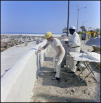 Applying Concrete to Sea Wall, Q by Skip Gandy